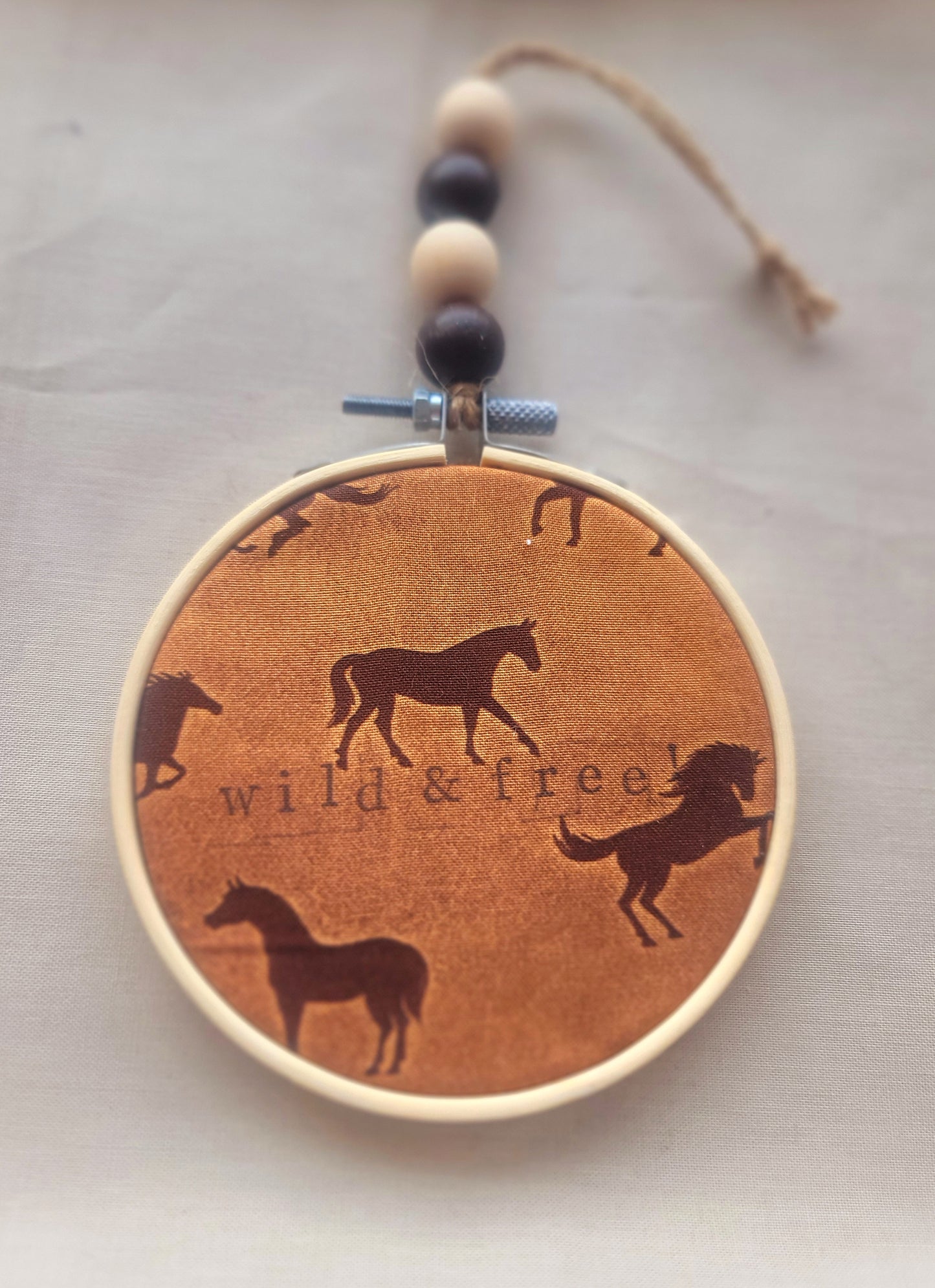 Wooden Hoop & Fabric Ornaments