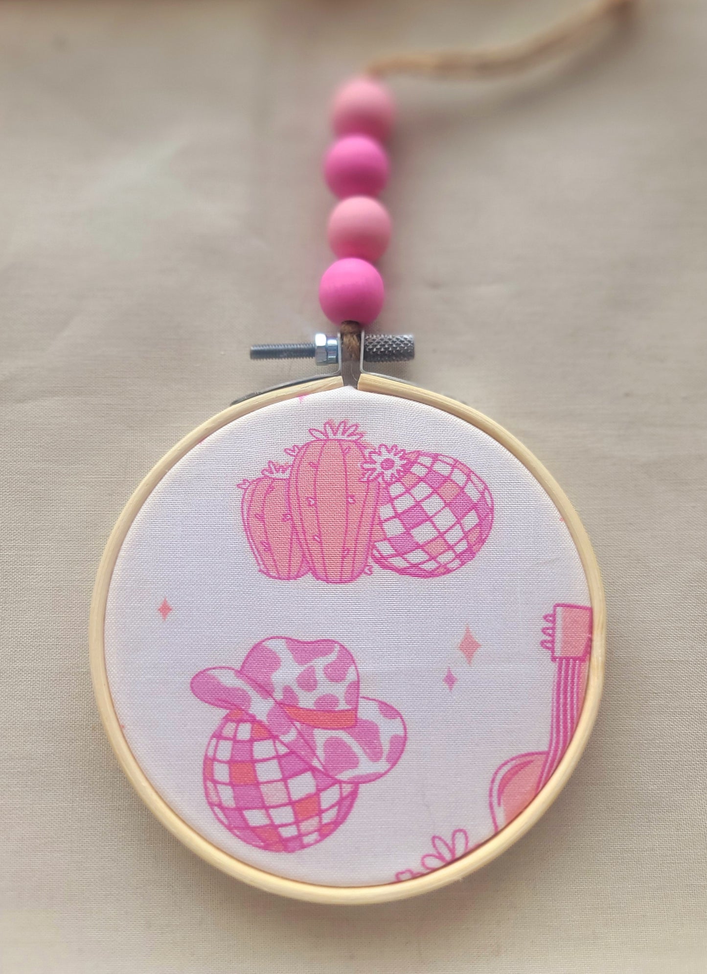 Wooden Hoop & Fabric Ornaments