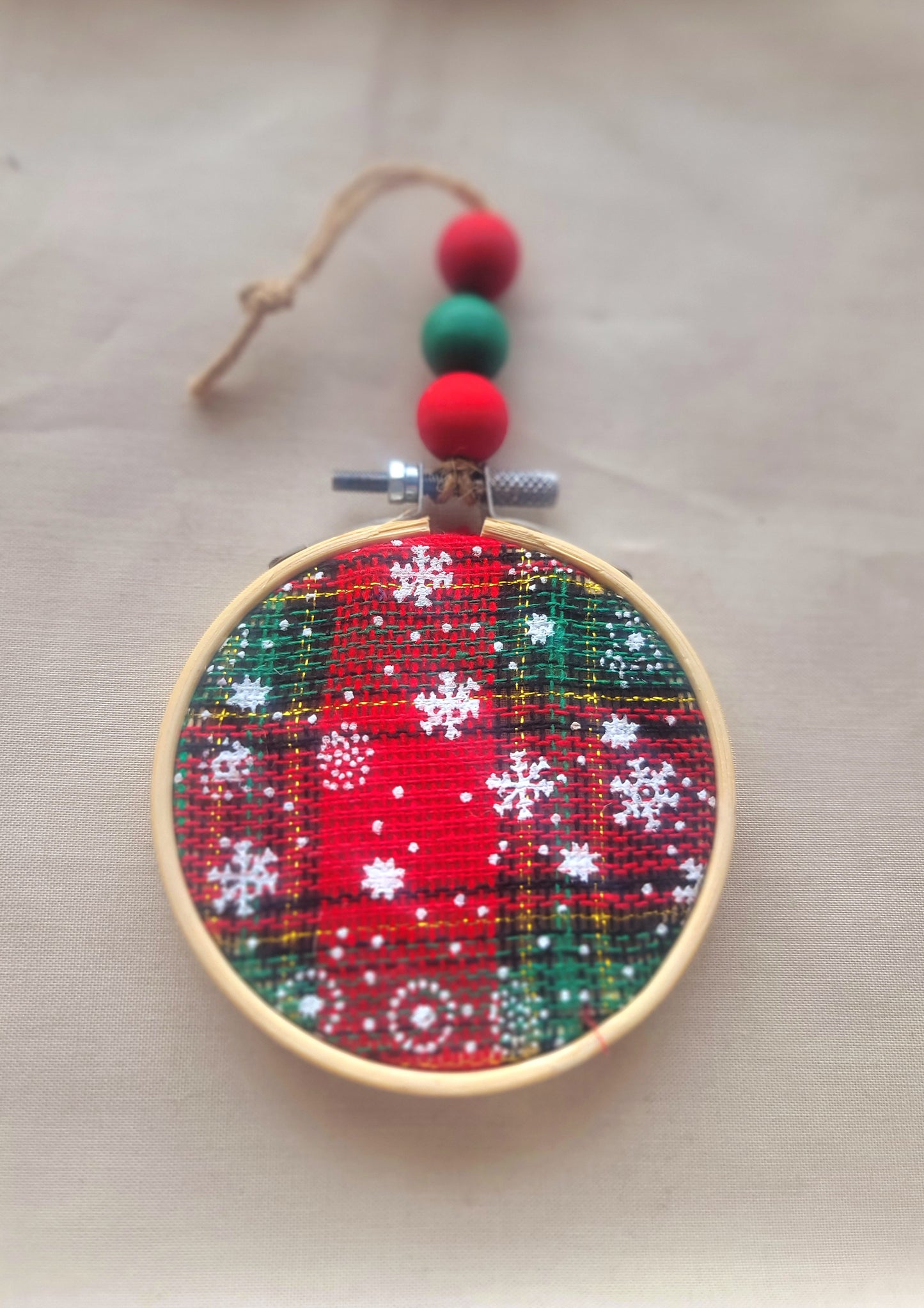 Wooden Hoop & Fabric Ornaments