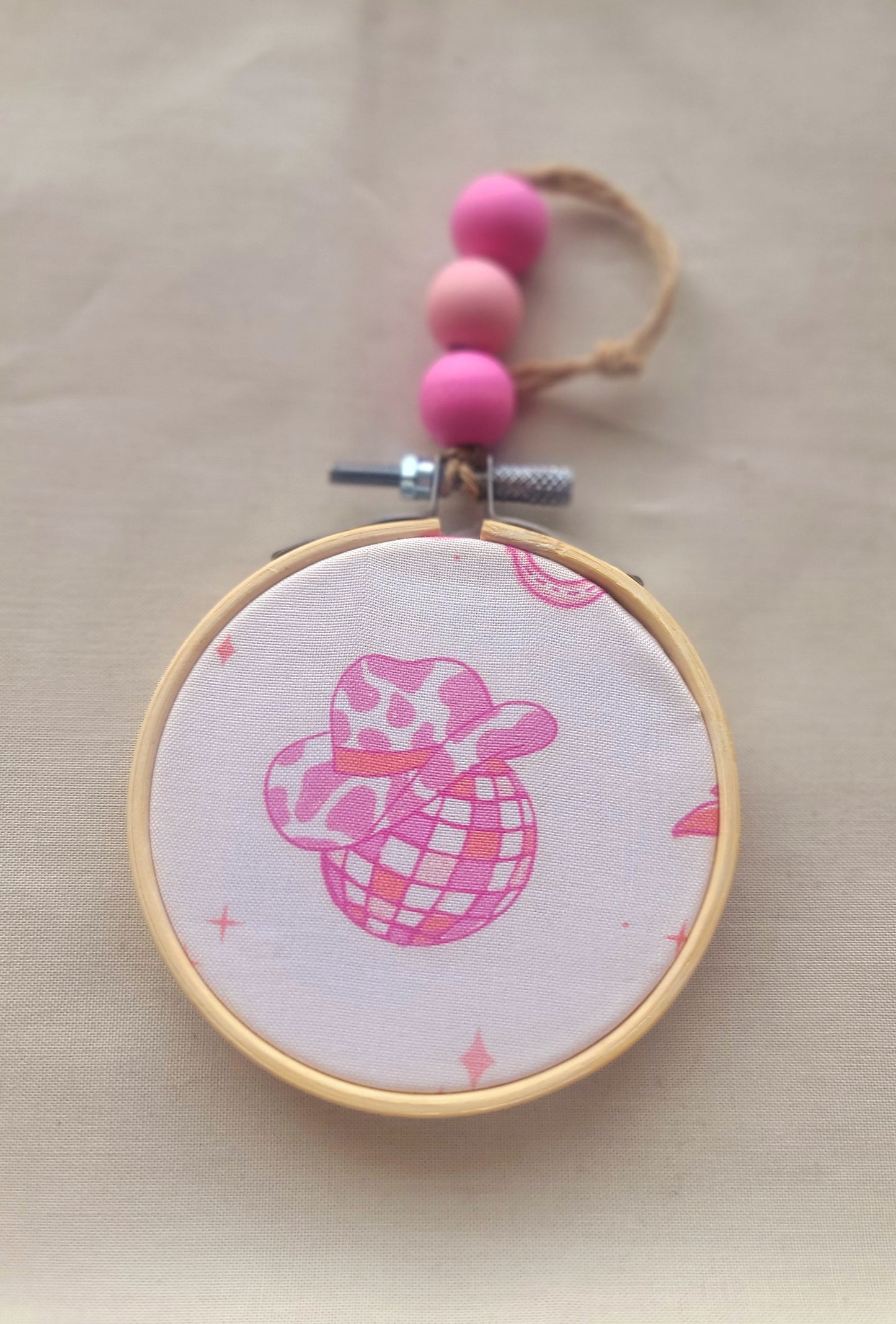 Wooden Hoop & Fabric Ornaments