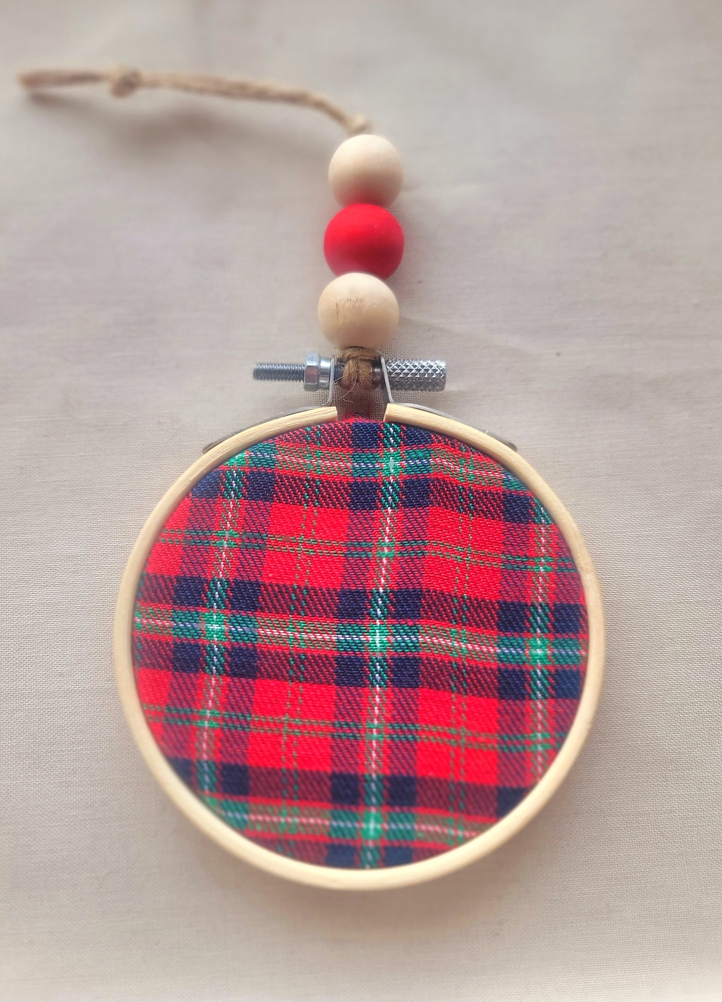 Wooden Hoop & Fabric Ornaments