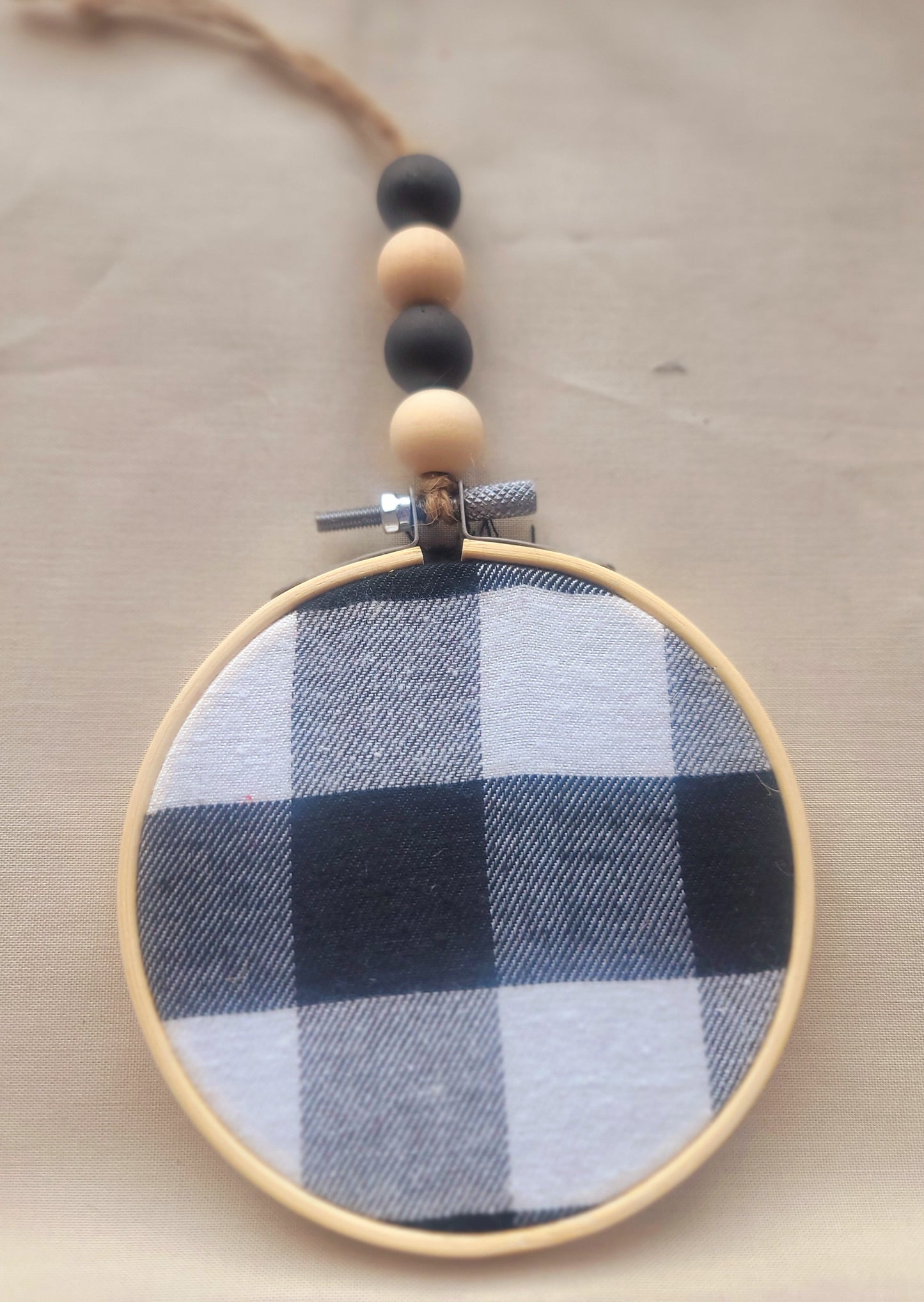 Wooden Hoop & Fabric Ornaments